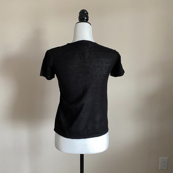 NWT John + Jenn Black Linen Blend Top - Picture 7 of 7